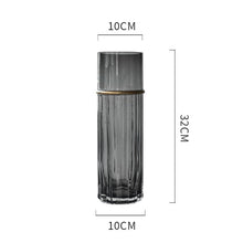Grey Straight Vase with Golden Rim