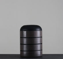 Ribbed black flower vase