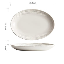 White, Grey and Black Oval Tableware