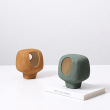 Rustic Brown and Green Hole Vase