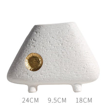 Golden Dot White textured Vase