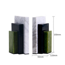 Four-Color Mosaic Marble Bookend
