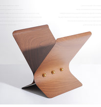 Wooden Textured Metal Magazine Holder