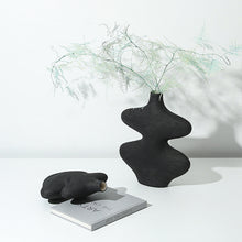 Wavy Black and White Vase
