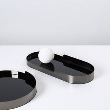 Metal Mirror Round Glass Tray