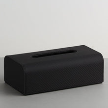 Herringbone leather tissue box
