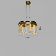 Oliver Golden and Glass Chandelier