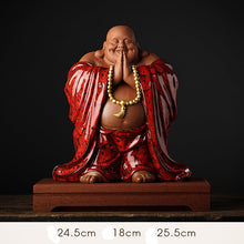 Fat Buddha in Red Robe Decor