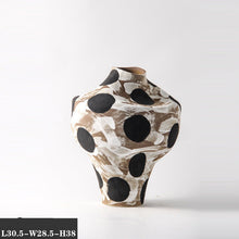 Hand Painted Black Spotted Brown Vase