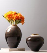 Glazed Brown Beige Ombre Vase