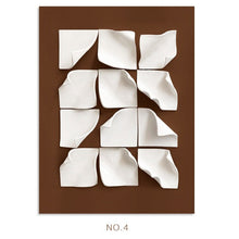 Curved Edged Maroon White Square Painting