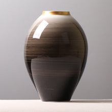 Glazed Brown Beige Ombre Vase