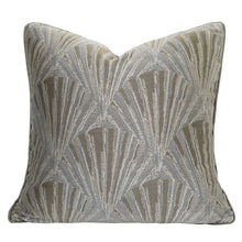 Grey Brown Fan Patterned Cushion Cover (Set of 2)