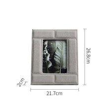 Grey Fabric Stitched Photo Frame
