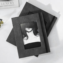 Black Leather Black Metal Strip Photo Frame