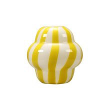 Yellow Striped Glass Vase
