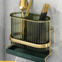 Ribbed Wall Mounted Golden Detail Spoon Stand