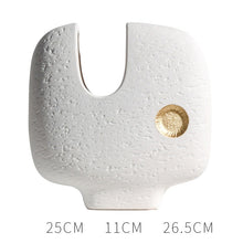 Golden Dot White textured Vase