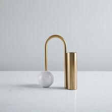 Golden Tube Marble Globe Candle Stand