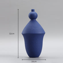 White Klein Blue Dotted Ceramic Vase