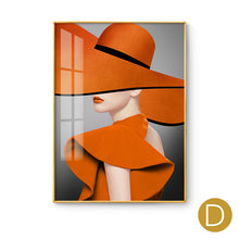 Gorgeous orange hat women painting