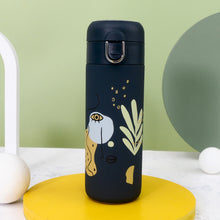 Pastel Black Line Face Doodle Water Bottle