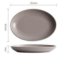 White, Grey and Black Oval Tableware