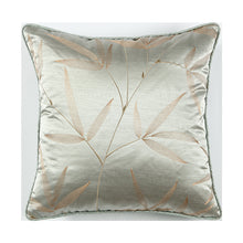 Satin Grey Bamboo Embroidered Cushion Cover (Set of 2)