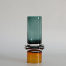 Two Colour Rippled Glass Vase