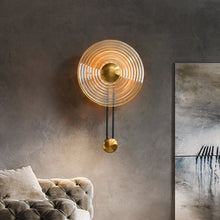 Metal and Glass Ripple Wall Light