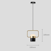 Square Metal Cylindrical Head Pendant Light