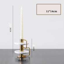 Golden Metal Marble Ring Candle Stand
