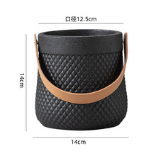 Cross Ribbed Handle Cement Planter
