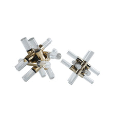 Golden Criss Cross Glass Decor