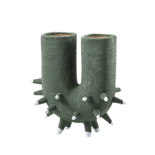 Rustic Brown and Green Hole Vase