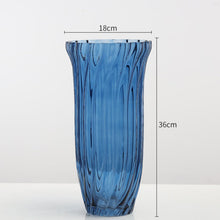 Large Mouth Blue Glass Vase
