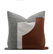 Grey Orange Patch Pillow Case (Set of 2)