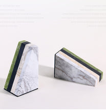 Four-Color Mosaic Marble Bookend