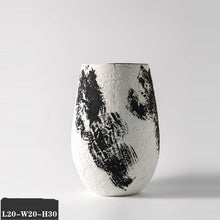 Rough Textured Black and Ink Painted Vase