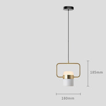 Square Metal Cylindrical Head Pendant Light
