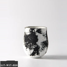 Rough Textured Black and Ink Painted Vase