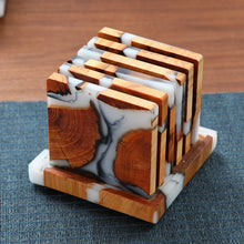 Pine Wood and White Resin Coaster