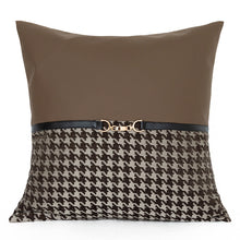Coffee Beige Leather Pillow Cover (Set of 2)
