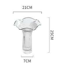 Flower Top Ribbed Glass Vase