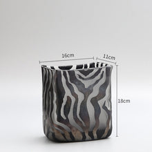 Zebra Stripped Glass Vase