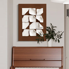 Curved Edged Maroon White Square Painting