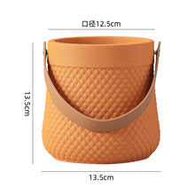 Cross Ribbed Handle Cement Planter