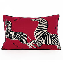 Red and Black Zebra Pillow Cover (Set of 2)