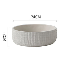 Wide Textured Grey Cement Planter