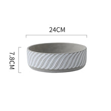 Wide Textured Grey Cement Planter